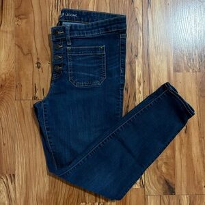 Gap Legging Jeans Women 8 / 29R Stretch Waist 30” Skinny Denim Button Casual